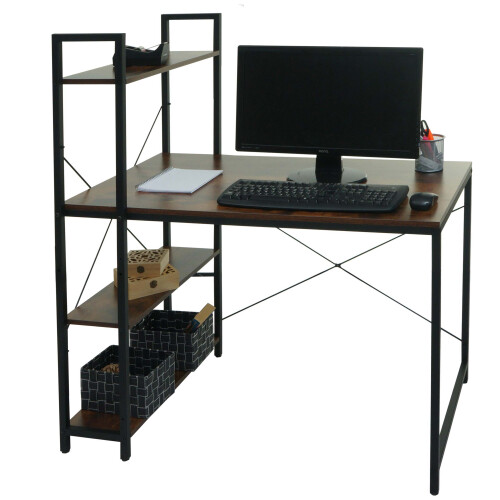 Bureau avec étagère MCW-K81 1
