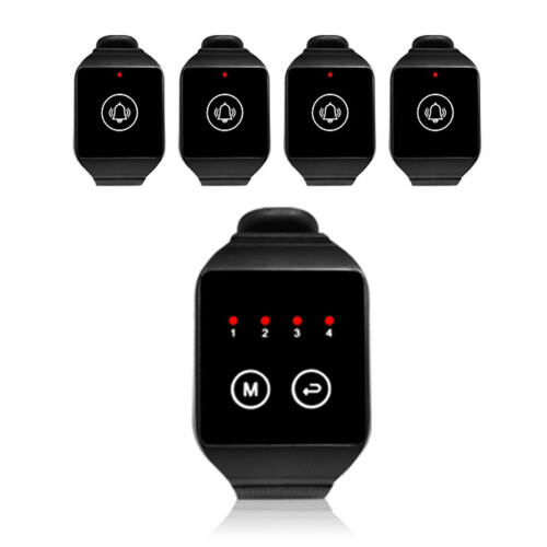 1 to 4 Wireless Watch Receiver Waiter Call Restaur