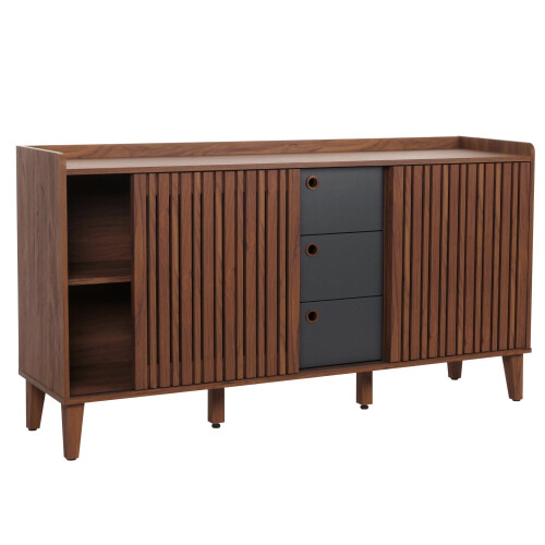 Sideboard MCW-M48, Kommode, Schiebetür Staufach, MDF 81x150x40cm