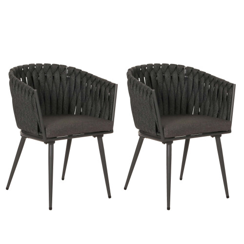 Chaise de jardin MCW-N38 (lot de 2)