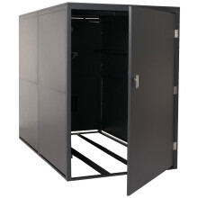 Garage per 2 biciclette MCW-L56c, rimessa con deposito, in metallo con serratura 160x113x209cm ~ antracite