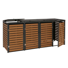 4er Mülltonnenverkleidung MCW-K14, Mülltonnenbox Mülltonnenabdeckung, 119x264x84cm WPC Metall 130kg