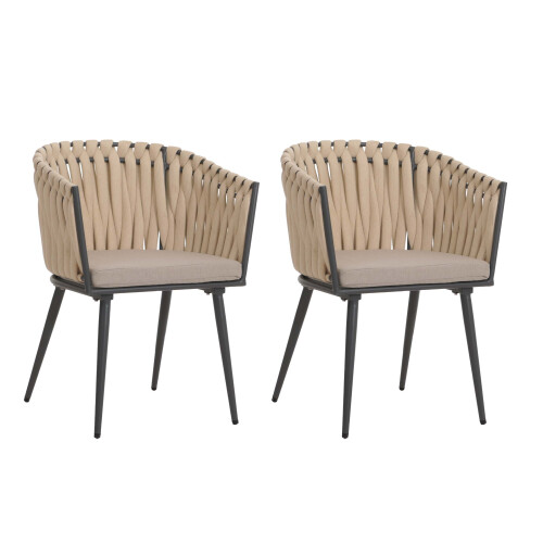 Chaise de jardin MCW-N38 (lot de 2)