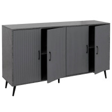 Sideboard MCW-N89, Kommode Schrank Highboard Anrichte, 3D-Design Melamin Holz, 88x150x40cm