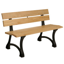 Gartenbank MCW-O20, Sitzbank Parkbank Holzbank 2-Sitzer, Gusseisen Holz Kiefer, 125cm
