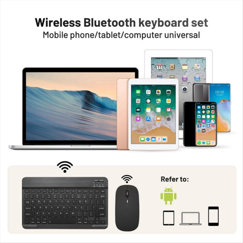 10-Inch Bluetooth Keyboard with Battery-Powered Mo 1