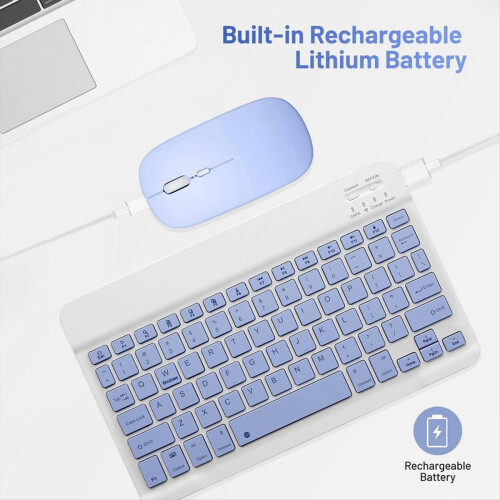 10 Inch Bluetooth Keyboard Rechargeable Ultra-Slim 2