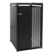 Copribidone singolo MCW-O67, copricassonetto con coperchio, metallo 122x68x84 cm 35 kg ~ antracite acciaio