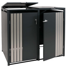 2er-Mülltonnenverkleidung MCW-O67, Mülltonnenbox mit Deckel, Metall 122x132x84cm 53kg
