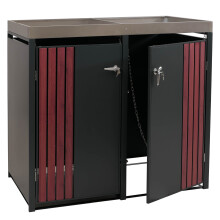 2er-Mülltonnenverkleidung MCW-O67, Mülltonnenbox mit Pflanzkasten, Metall 125x132x84cm 55kg