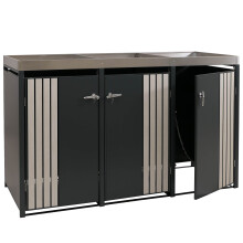 3er-Mülltonnenverkleidung MCW-O67, Mülltonnenbox mit Pflanzkasten, Metall 125x196x84cm 75kg