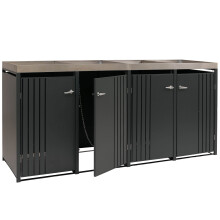 4er-Mülltonnenverkleidung MCW-O67, Mülltonnenbox mit Pflanzkasten, Metall 125x260x84cm 95kg