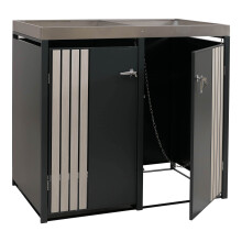 2er-Mülltonnenverkleidung MCW-O67, Mülltonnenbox mit Pflanzkasten, Metall 125x132x84cm 55kg