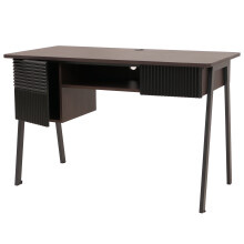 Scrivania MCW-O40, scrivania da ufficio, scrivania per computer, MDF metallo melamina 78x120x60 cm ~ color noce