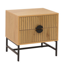 Nachttisch MCW-O39, Beistelltisch Nachtschrank Schrank, Schublade Melamin MDF Metall 50x48x39cm