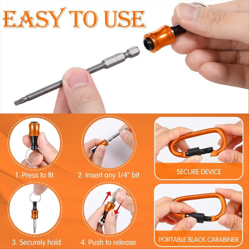 18Pcs Drill Bit Holder Keychains,3Pcs 1/4 3/8 1/2I 1