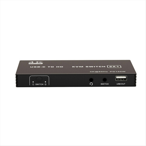 4K HD KVM Switch 2in 1 Out, 2.1 60Hz for 2 Compute 1