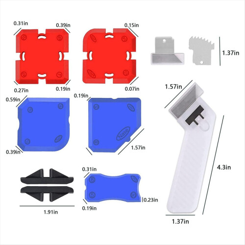 11 Piece Set,Professional Caulking Tool Kit,Silico 2