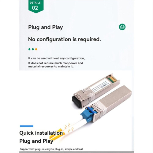 2Pc 10G SFP+ Optical Fiber Module 1310NM LC Single 1
