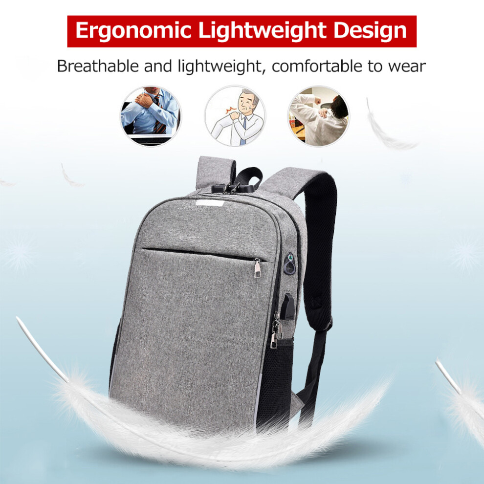 Black 15.6 Inch Large Capacity Anti-Theft Laptop Backpack With Usb & Lock In