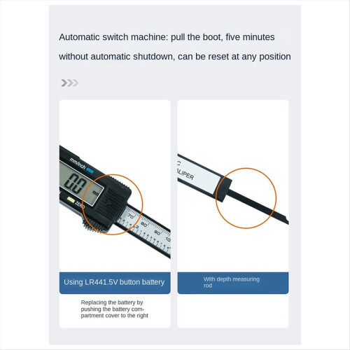 Plastic Digital Caliper, Inch Metric Fraction Conv