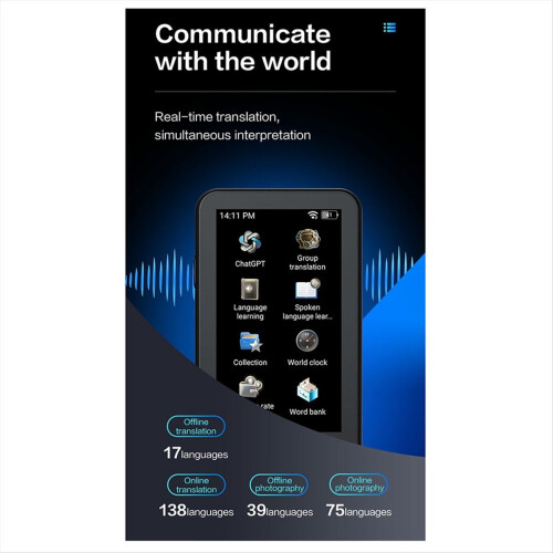 New T18PRO Portable Audio Translator 138 Language