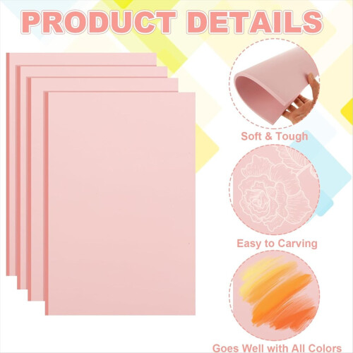 4 Pieces Rubber Carving Blocks, 8 X 12 Linoleum Bl 2
