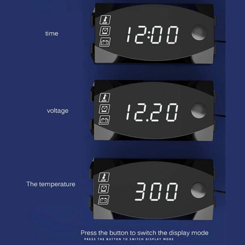 LCD Display Voltmeter Waterproof IP67 Digital Time 2