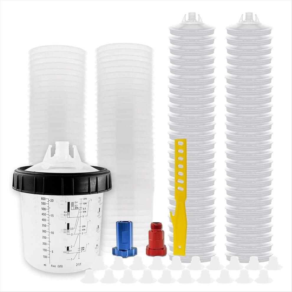 Paint Cup Spraygun Cup, With 50 Cups Liners And Li 4854180829731