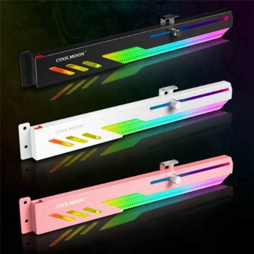 COOLMOON GT8 Vertical GPU Support Bracket Colorful 5V A-RGB Bracket Computer  Video Card Stand GPU Holder,White 2
