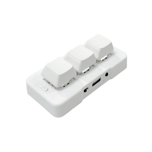 3Key Mini Mechanical Gaming Keyboard Blue Switch USB Bluetooth Dual Mode White Compact Design