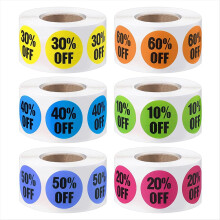 3000 Pieces Percent Off Sticker 10 to 60 Stickers
