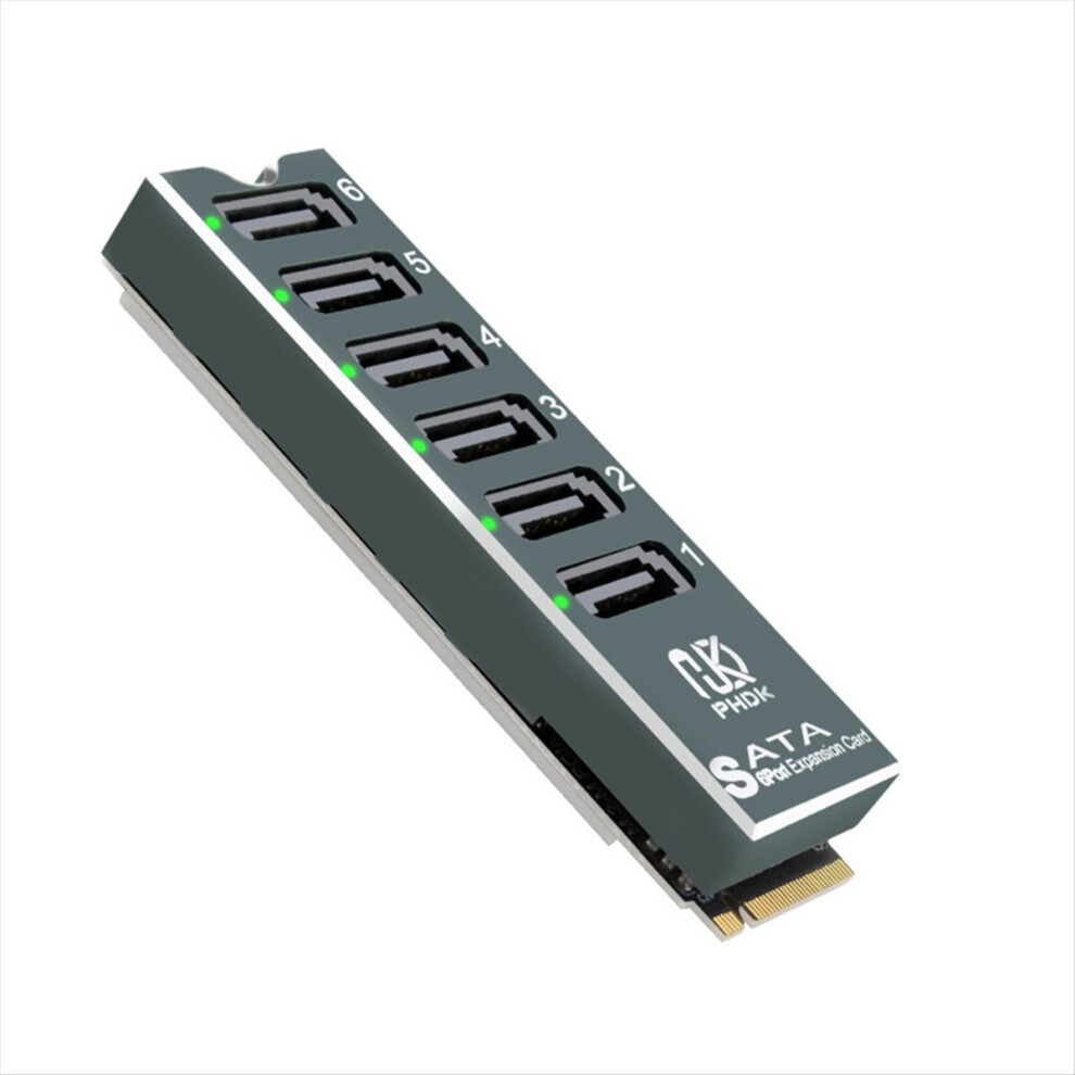 Photos - Cable (video, audio, USB) Kopinma M.2 NVMe to SATA3.0 Adapter Card 6-Port PCI-E ASM 