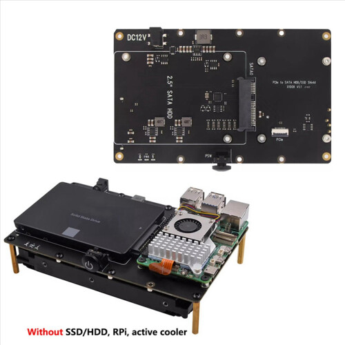 X1008 PCIe to 2.5 Inch HDD / SSD + 3.5 Shield for 2