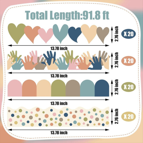 Boho Bulletin Board Borders Classroom Colorful Bor 2