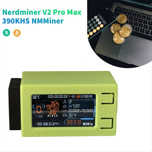 NMMiner Nerdminer V2 Pro Max 390KH/S BTC Solo Lott 1