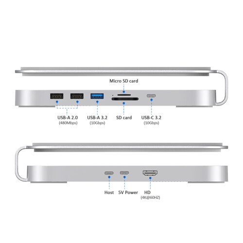 USB C Hub with Hard Drive Enclosure Type Docking S 2