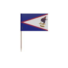 Tandstoker Vlag van Amerikaans-Samoa - 8 cm - 100 stuks - Plakplastic - Bamboestok - Pixelforma