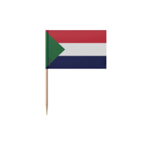 Stuzzicadenti Bandiera del Sudan - 8 cm - 100 pezzi - Plastica adesiva - Bastone in bambù - Pixelforma
