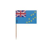 Palitos de dente Bandeira de Tuvalu - 12 cm - 100 peças - Plástico adesivo - Bastão de bambu - Pixelforma
