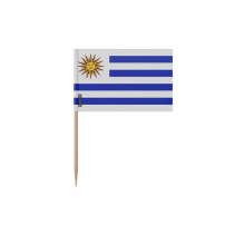 Tandenstokers Uruguay Vlag - 8 cm - 100 stuks - Plakplastic - Bamboestok - Pixelforma