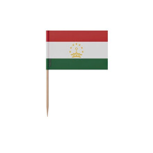Stuzzicadenti Bandiera del Tadjikistan - 8 cm - 100 pezzi - Plastica adesiva - Bastone in bambù - Pixelforma