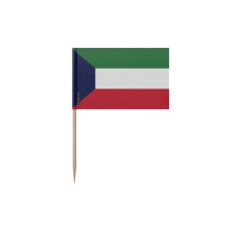 Palitos de dente Bandeira do Kuwait - 8 cm - 100 peças - Plástico adesivo - Bastão de bambu - Pixelforma