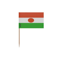 Palillos Drapeau del Níger - 8 cm - 100 piezas - Plástico adhesivo - Palo de bambú - Pixelforma