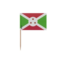 Palillos Drapeau de Burundi - 8 cm - 100 piezas - Plástico adhesivo - Palito de bambú - Pixelforma