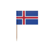 Palillos Drapeau de Islandia - 8 cm - 100 piezas - Plástico adhesivo - Palo de bambú - Pixelforma