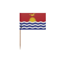 Tandenstokers Vlag van Kiribati - 8 cm - 100 stuks - Plakplastic - Bamboestok - Pixelforma