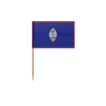 Palillos bandera de Guam - 12 cm - 100 piezas - Plástico adhesivo - Palo de bambú - Pixelforma