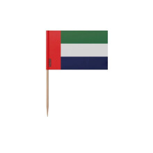 Stuzzicadenti Bandiera degli Emirati Arabi Uniti - 8 cm - 100 pezzi - Plastica adesiva - Bastone in bambù - Pixelforma