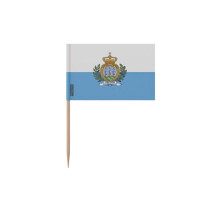 Prikkertjes Vlag van San Marino - 10 cm - 100 stuks - Plakplastic - Bamboestok - Pixelforma